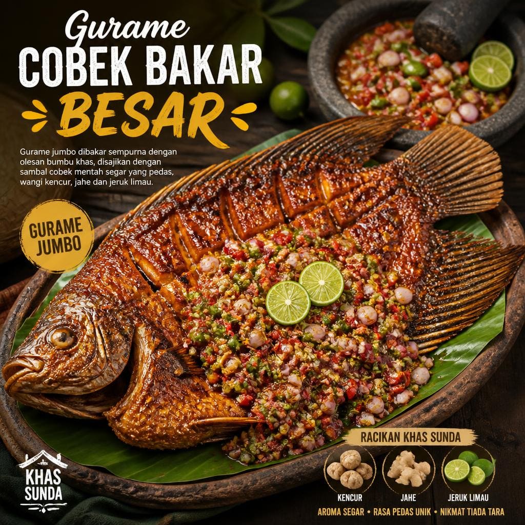 Gurame Cobek Bakar Besar di RM Bumi Aki